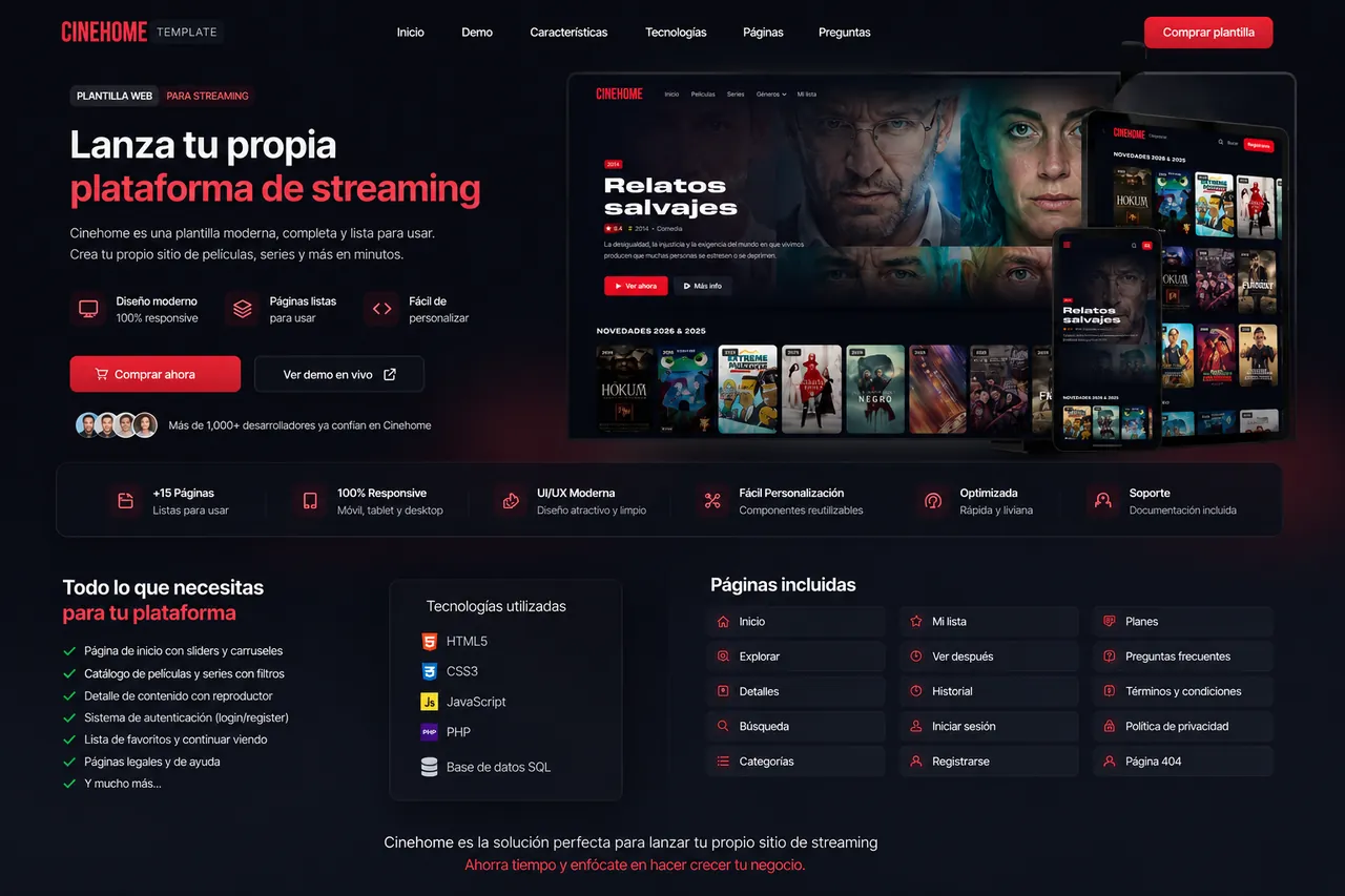 Plataforma de streaming de películas y series